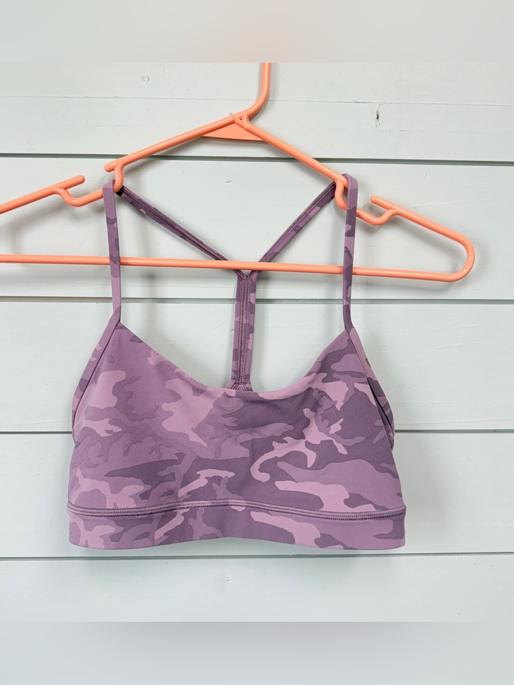 Lululemon‎ flow Y bra nulu pink camo women’s size 6